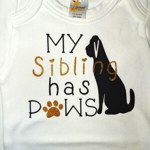 My sibling has paws onesie